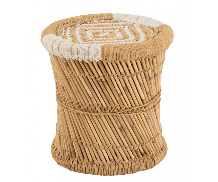 Přírodní bambusový odkládací stolek Stool Bamboo - Ø40*41cm J-Line by Jolipa