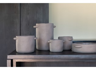 Dekorační cementový hrnec Gustave Taupe S - 18*14*12 cm