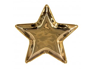 Zlatá keramická miska ve tvaru hvězdy Gold Star - 20*19*2 cm