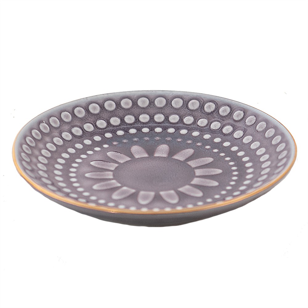 Malý fialový snídaňový talířek Breakfast - Ø 13*2 cm Clayre & Eef Malý fialový snídaňový talířek Breakfast - Ø 13*2 cm Clayre & Eef
