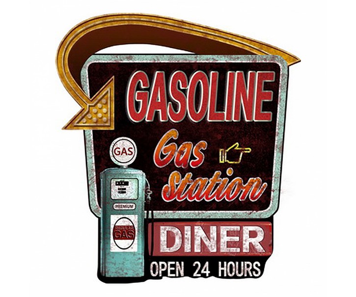 Černo-červená nástěnná kovová cedule Gasoline - 59*1*65 cm Clayre & Eef