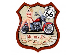 Nástěnná kovová cedule Route 66 - The Mother Road - 30*1*35 cm