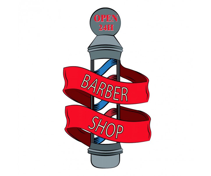 Nástěnná kovová cedule Barber Shop - 33*1*60 cm Clayre & Eef