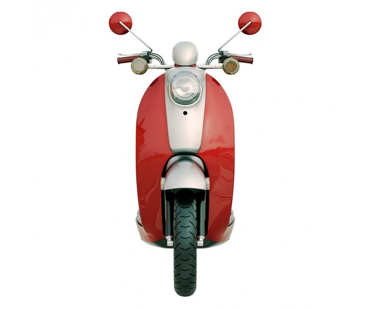 Nástěnná kovová cedule Scooter Red - 27*1*50 cm Clayre & Eef