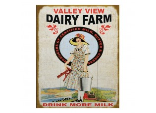 Nástěnná kovová cedule Dairy Farm - 20*1*25 cm