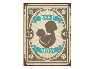 Nástěnná kovová cedule Best Mom - 25*1*33 cm