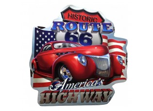 Nástěnná kovová cedule Historic Route 66 - 58*1*60 cm