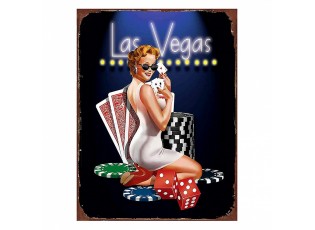Nástěnná kovová cedule Las Vegas - 25*1*33 cm