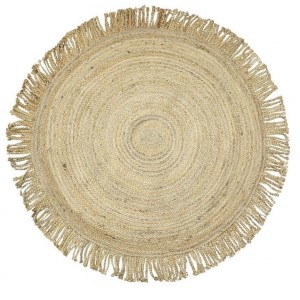 Přírodní kulatý jutový koberec s třásněmi Tomme - Ø120*1cm
