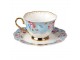Porcelánový šálek s podšálkem Blue Garden II - 12*9*7 / Ø 15*2 cm / 160 ml Clayre & Eef