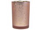 Růžovo stříbrný skleněný svícen s ornamenty Paisley vel.L - Ø 12*18cm Mars & More 