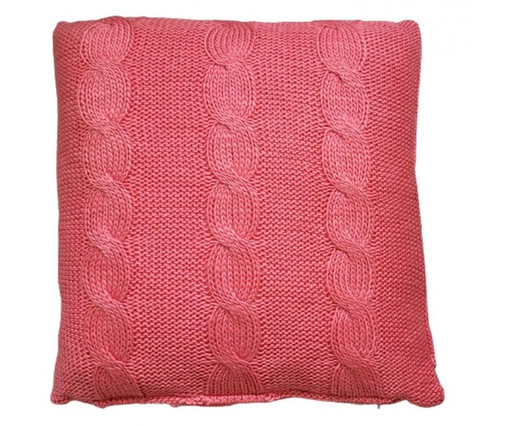 Malinovo růžový pletený polštář Lodge Raspberry - 60*60cm Colmore by Diga