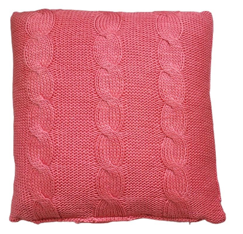 Malinovo růžový pletený polštář Lodge Raspberry - 60*60cm