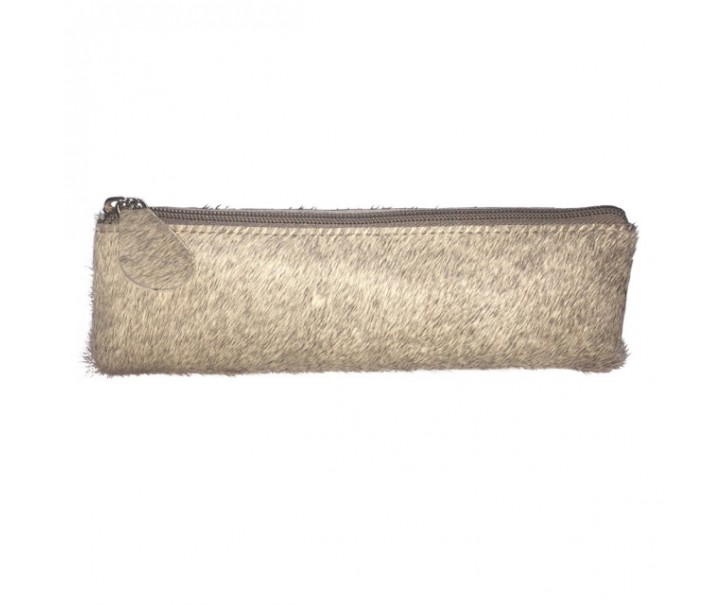 Šedý kožený penál na pera a tužky - 21*5*7 cm Mars & More 