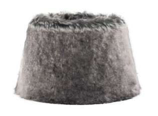 Šedé chlupaté stínidlo Wolf grey - Ø25*Ø18*16 cm