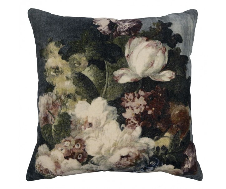 Sametový polšář s dekorem květin Romantic Flowers - 45*45*15cm Mars & More 