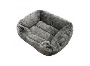Šedý chlupatý pelíšek pro pejska nebo kočičku Wolf grey - 55*42*15cm