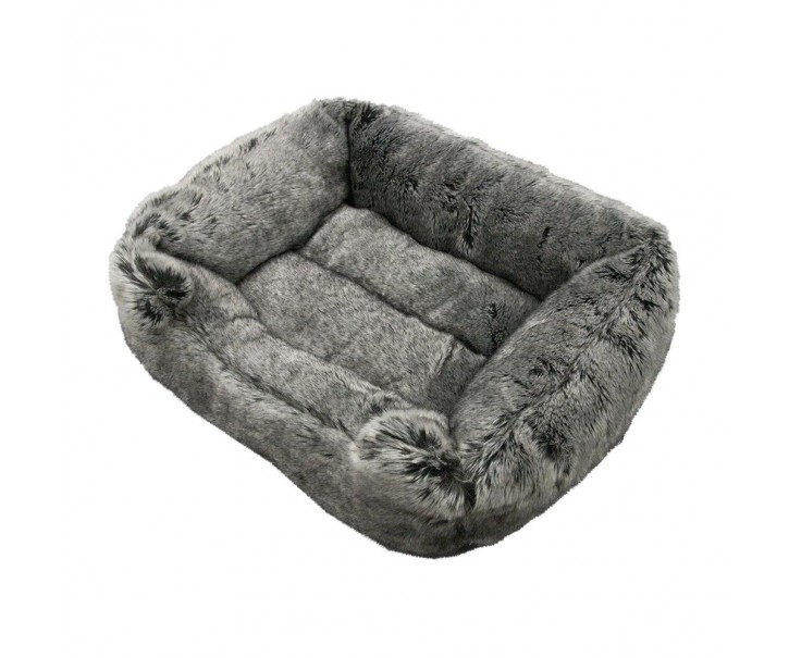 Šedý chlupatý pelíšek pro pejska nebo kočičku Wolf grey - 55*42*15cm Mars & More 