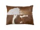 Hnědý kožený polštář s výrazným stehem Stitch Cow - 45*60*15cm Mars & More 