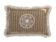 Hnědý jutový polštář s třásněmi a penízky Jute natural - 49*12*31cm J-Line by Jolipa