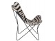 Bílo-černé kožené salónní křeslo Zebra - 86*75*87 cm J-Line by Jolipa