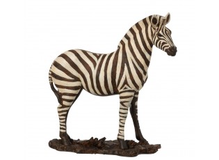 Bílo-černá antik dekorace Zebra - 31*11*32 cm
