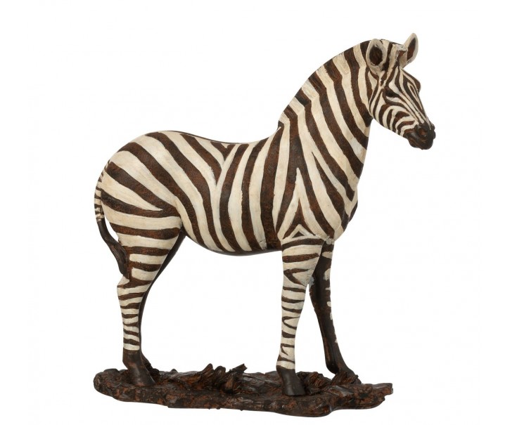 Bílo-černá antik dekorace Zebra - 31*11*32 cm J-Line by Jolipa