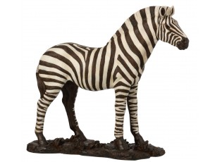 Bílo-černá antik dekorace Zebra - 53*18*48cm