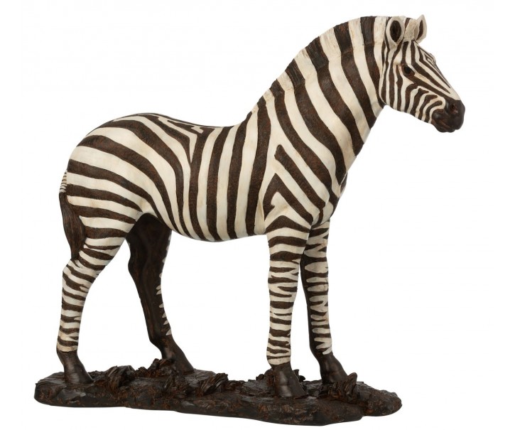 Bílo-černá antik dekorace Zebra - 53*18*48cm J-Line by Jolipa