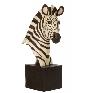 Bílo-černá antik dekorace busta Zebra - 32*14*50cm
