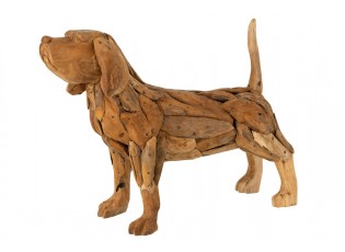 Ručně sestavená soška psa z teakového dřeva Dog teak - 69*19*51cm