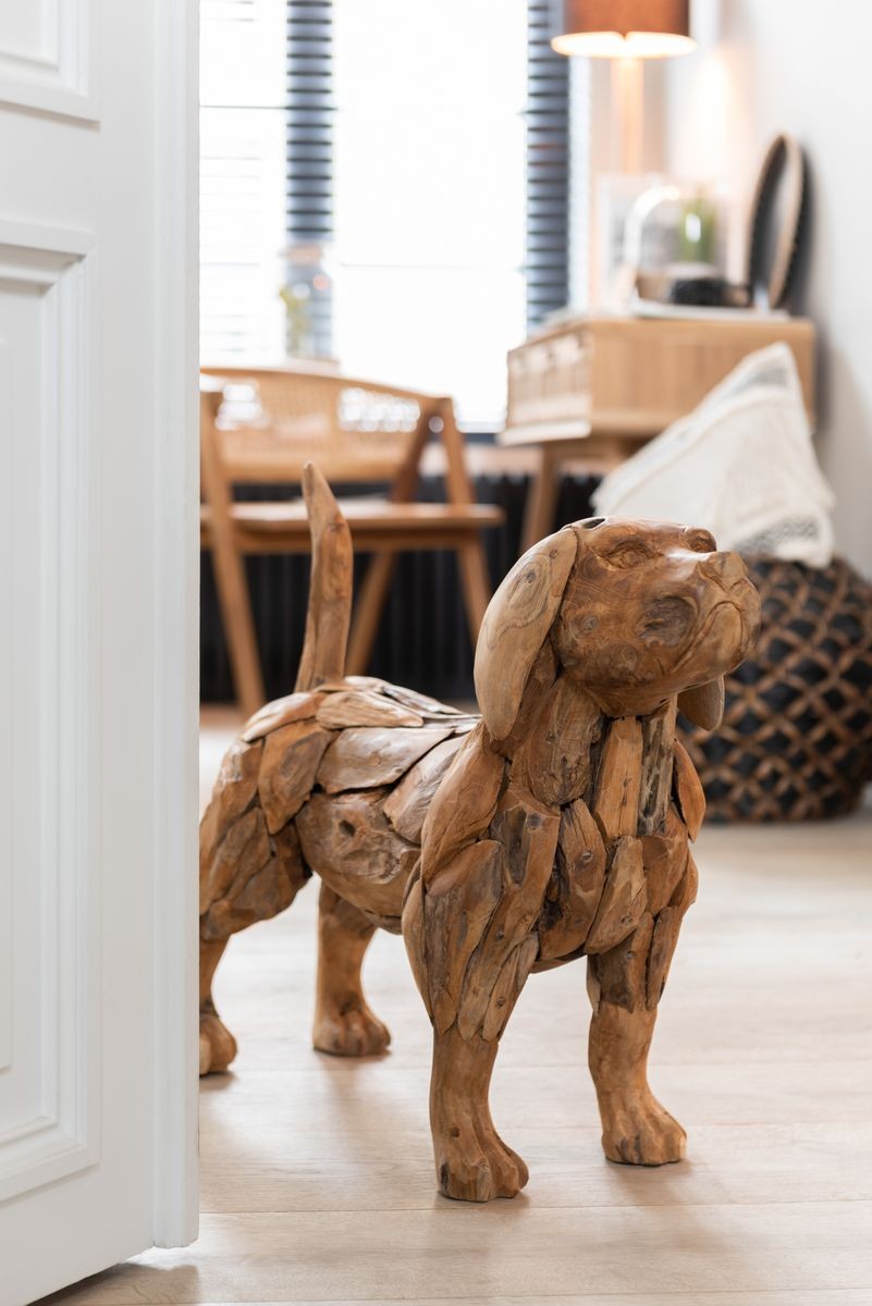 Ručně sestavená soška psa z teakového dřeva Dog teak - 69*19*51cm J-Line by Jolipa Ručně sestavená soška psa z teakového dřeva Dog teak - 69*19*51cm J-Line by Jolipa