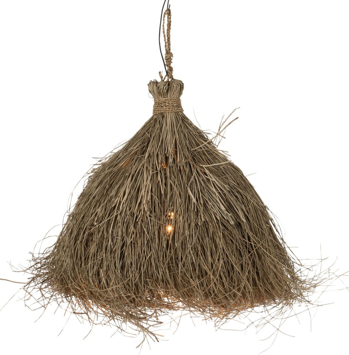 Přírodní stropní světlo se stínidlem z trávy Papua grass - Ø 55*66 cm/ E27 J-Line by Jolipa Přírodní stropní světlo se stínidlem z trávy Papua grass - Ø 55*66 cm/ E27 J-Line by Jolipa