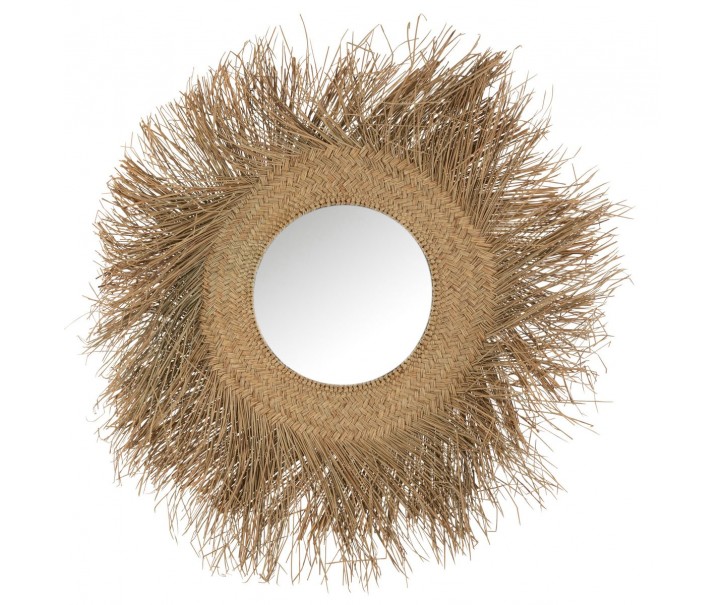 Nástěnné kulaté zrcadlo lemované rámem trávou Daan grass - Ø105*5cm J-Line by Jolipa