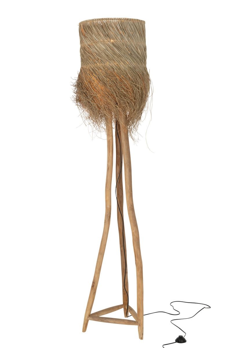 Stojací lampa z teakového dřeva a stínidlem z trávy Rafi grass - Ø 42*175 cm/ E27/ 70W J-Line by Jolipa Stojací lampa z teakového dřeva a stínidlem z trávy Rafi grass - Ø 42*175 cm/ E27/ 70W J-Line by Jolipa