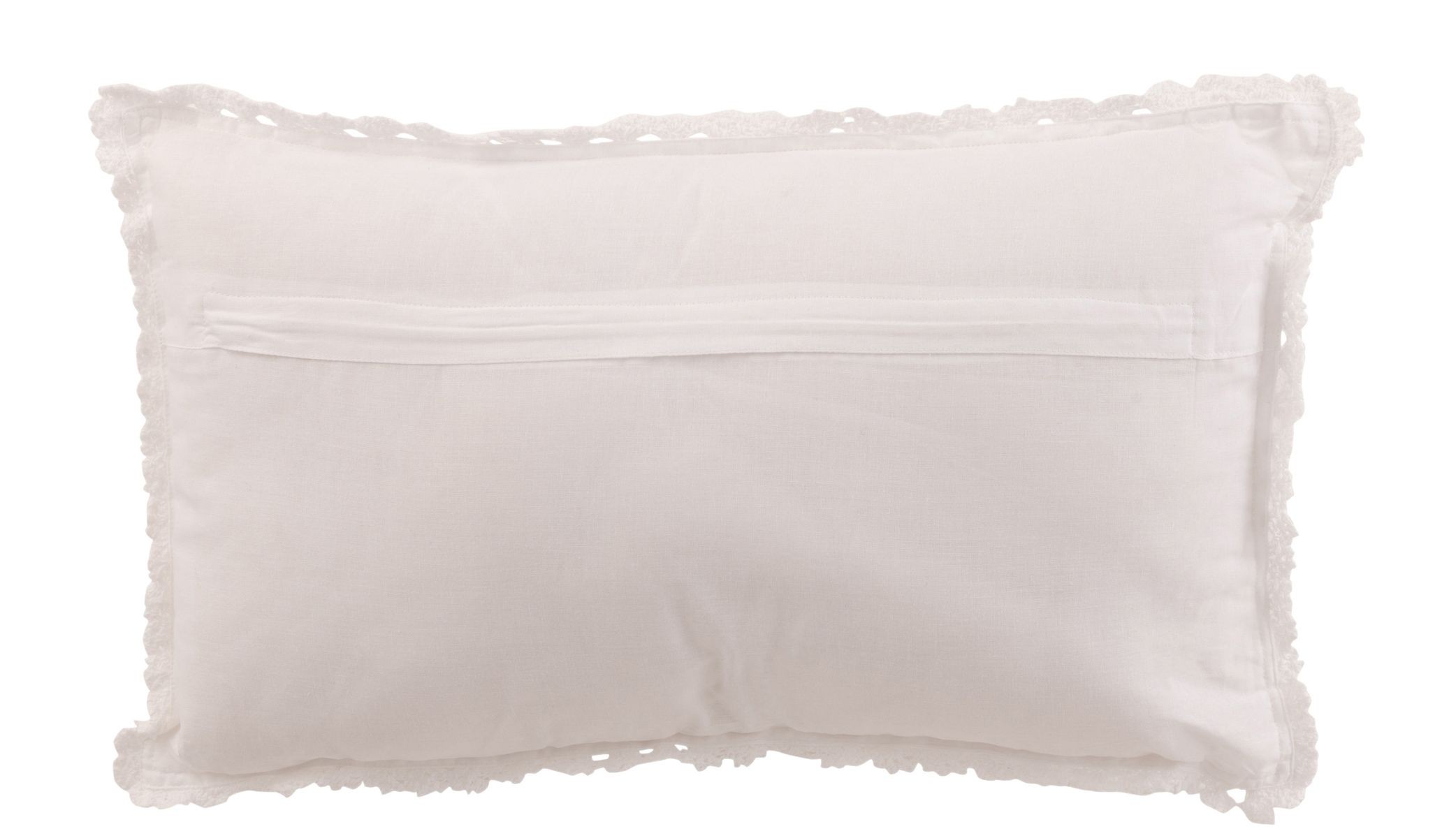 Bílý bavlněný polštář s krajkou Lace white - 50*10*30cm J-Line by Jolipa Bílý bavlněný polštář s krajkou Lace white - 50*10*30cm J-Line by Jolipa