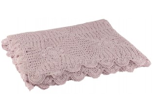 Fialkový bavlněný krajkový ubrus Lace violet - 200*135cm