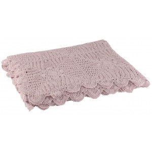 Fialkový bavlněný krajkový ubrus Lace violet - 200*135cm