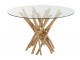 Jídelní kulatý dřevěný stůl se skleněnou deskou Branches - Ø120*75 cm J-Line by Jolipa