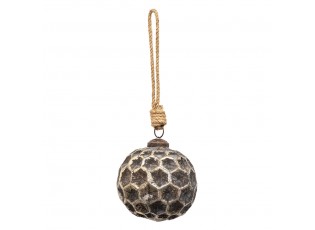 Měděná antik skleněná ozdoba Hexagon Copper M - Ø 10*10 cm