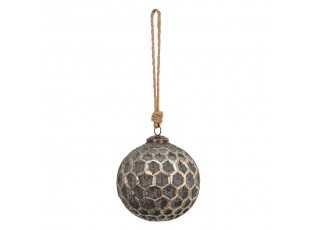 Měděná antik skleněná ozdoba Hexagon Copper L - Ø 12*12 cm