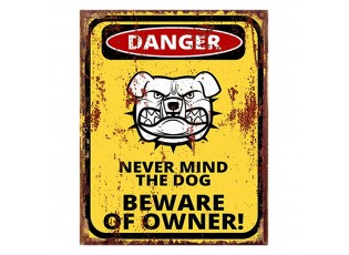 Žlutá nástěnná kovová cedule Danger - 20*1*25 cm