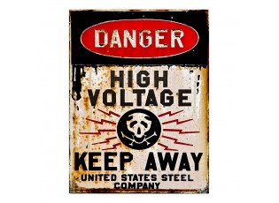 Nástěnná kovová cedule Danger - 25*1*33 cm