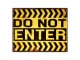 Černo-žlutá nástěnná kovová cedule Do Not Enter - 25*1*20 cm Clayre & Eef