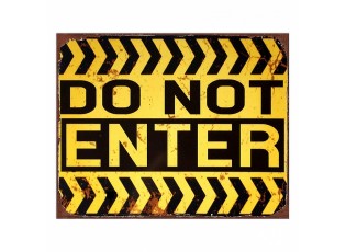 Černo-žlutá nástěnná kovová cedule Do Not Enter - 25*1*20 cm