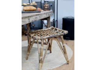 Ratanová antik stolička se zajímavým sedákem Wicker - 46*36*46cm