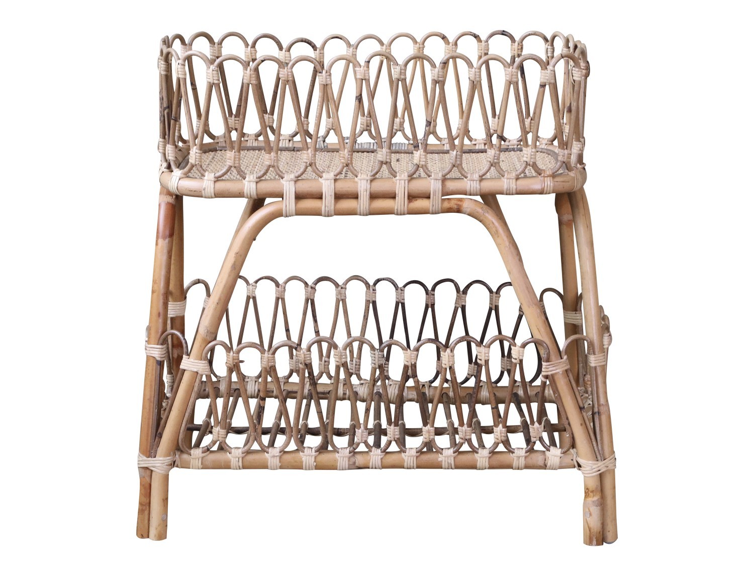 Ratanový antik stolek s dekorační obrubou Braide - 52*26*60cm Chic Antique Ratanový antik stolek s dekorační obrubou Braide - 52*26*60cm Chic Antique