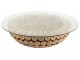 Přírodní konferenční stůl z teakových špalíků a skleněné desky Discs - Ø110*30cm J-Line by Jolipa