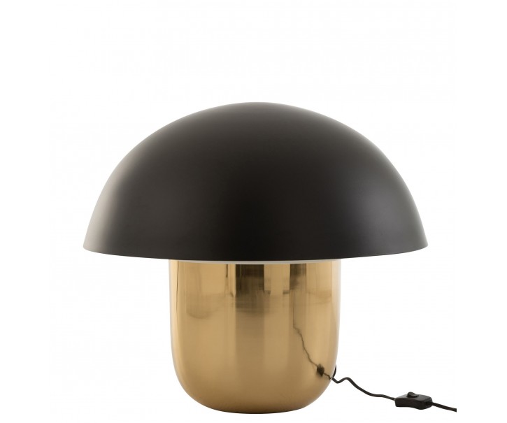 Černo-zlatá kovová stolní lampa Mushroom Large - Ø 50*45cm J-Line by Jolipa