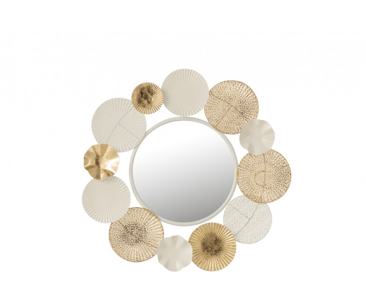 Kulaté kovové nástěnné zrcadlo Circles - Ø 67*4cm J-Line by Jolipa